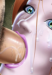 T.I.T. for T.A.T. - Bulging lace bra, garter belt, stockings, and black patent leather, six-inch, high heels by Steve and Geoff Merrick